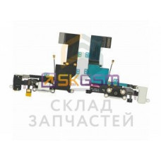 Разъём аудио и зарядки на шлейфе с микрофоном (цвет - White), аналог, оригинал Apple sam2000888885940