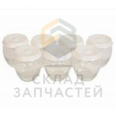 Комплект баночек круглых (7шт) для йогуртницы, оригинал Moulinex XF950001
