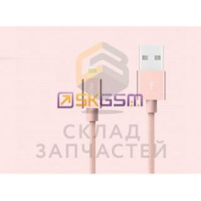 USB кабель (плетёнка,усиленный) длина 1М (цвет - Pink), аналог, оригинал Apple sam6950290695100