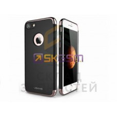 Чехол накладка USAMS Genius series (материал:пластик) (цвет: Black, окантовка Rose Gold), оригинал Apple sam6958444935058